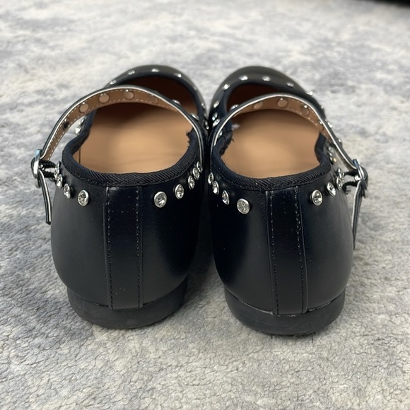 New Steve Madden JRea Crystal Embellished Mary Jane Ballet Flats Black Sz 5 Girl - Picture 7 of 15